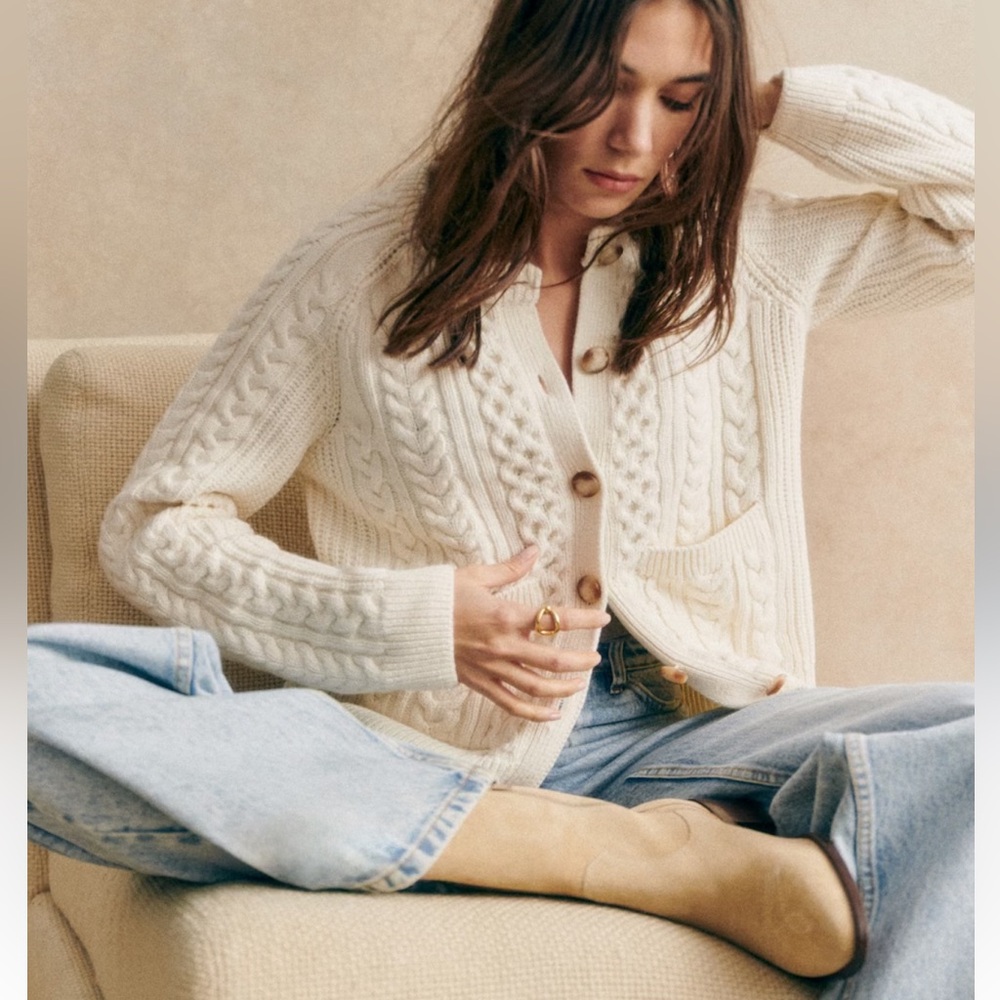 NEW Sezane Tiphaine Cardigan – Ecru, Medium